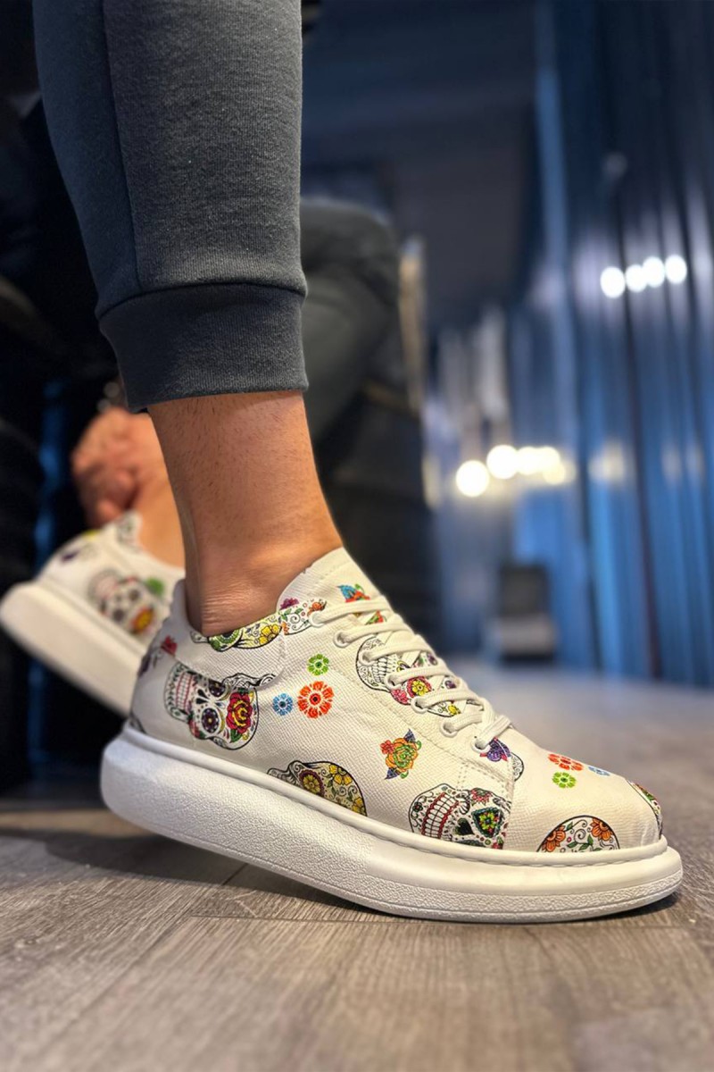 Erkek Sneaker - Beyaz Kurukafa - 046