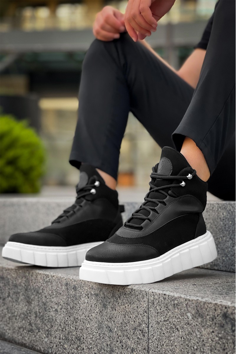 Erkek Spor Bot - Siyah Beyaz - 104