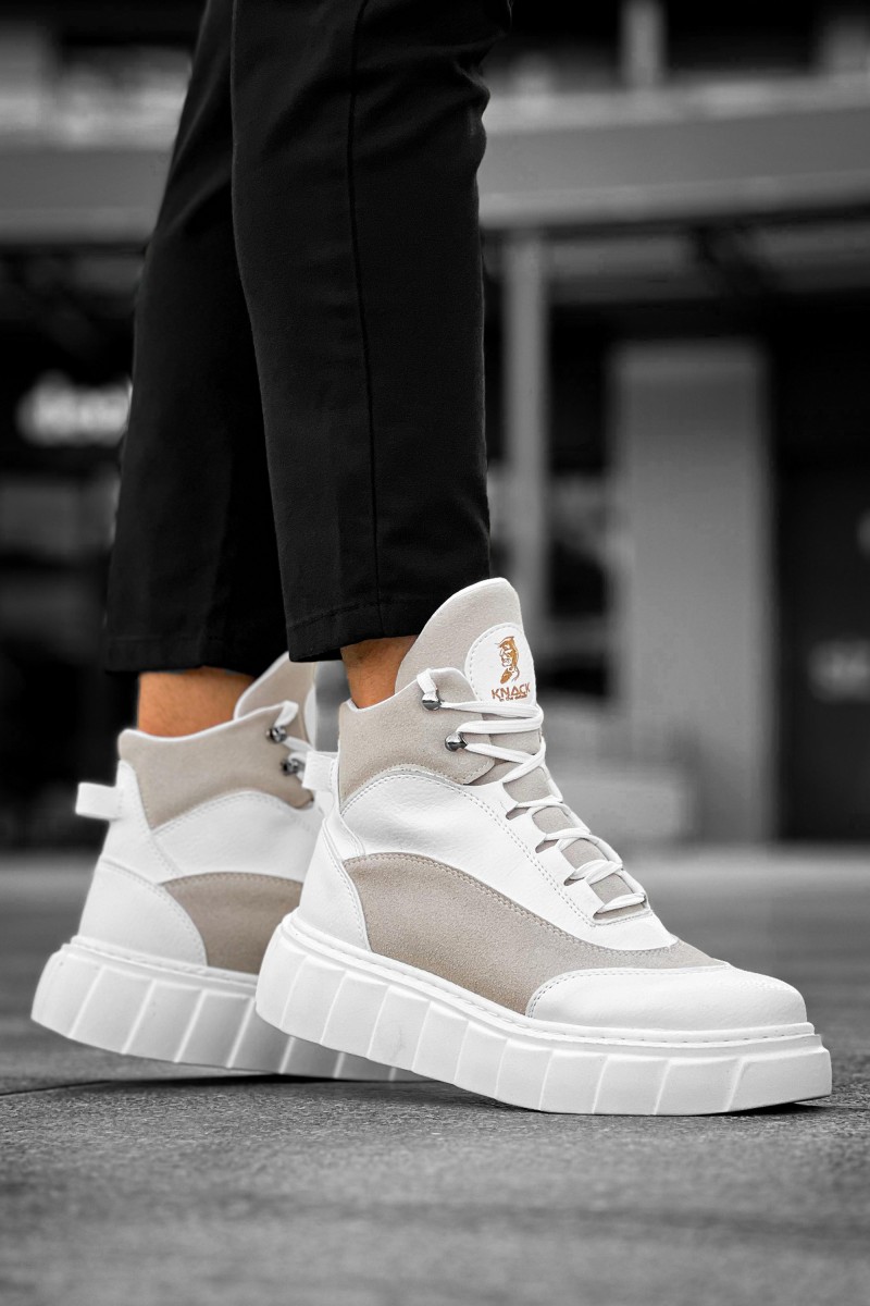 Mens High Top Sneakers - White - 104