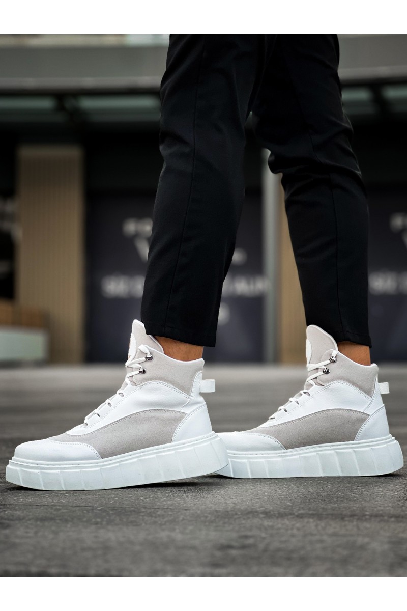 Mens High Top Sneakers - White - 104