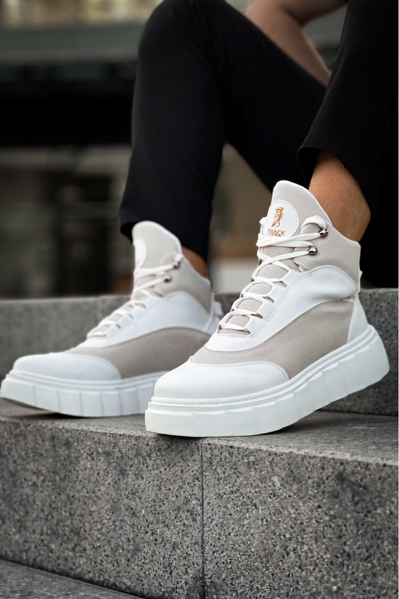 Mens High Top Sneakers - White - 104