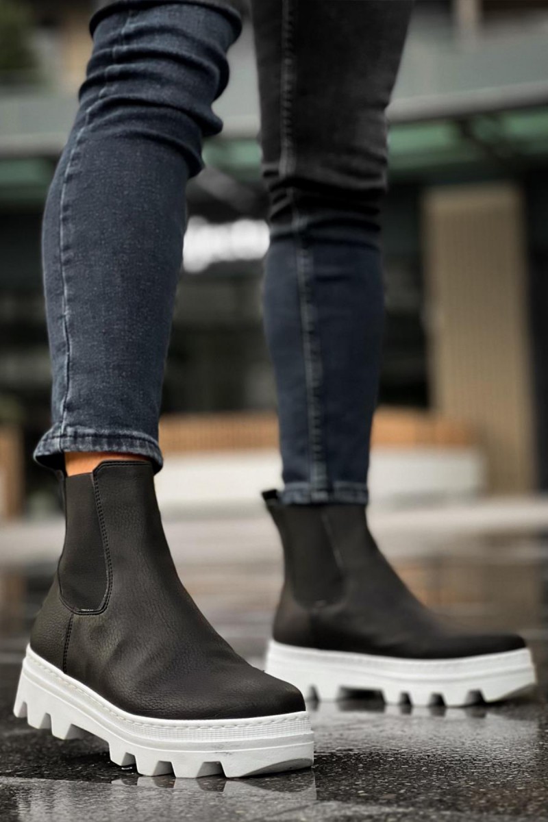 Erkek Spor Bot - Siyah Beyaz - 113