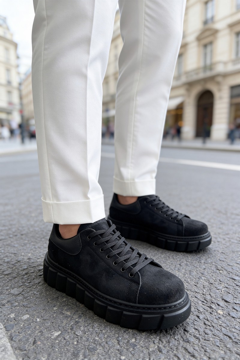 Mens Sneakers - Black Suede - 144