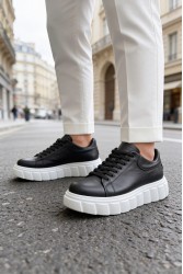 Mens Sneakers - Black White - 144