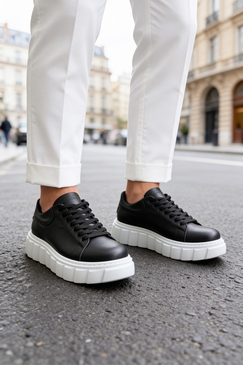 Mens Sneakers - Black White - 144