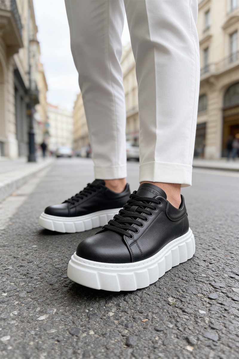 Mens Sneakers - Black White - 144
