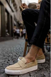 Erkek Mokasen - Vizon Süet - 400