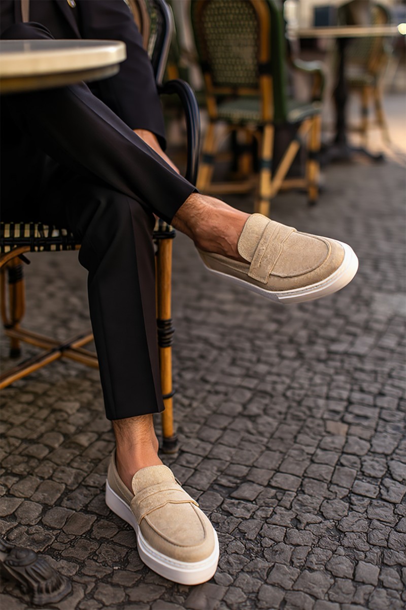 Erkek Mokasen - Vizon Süet - 400