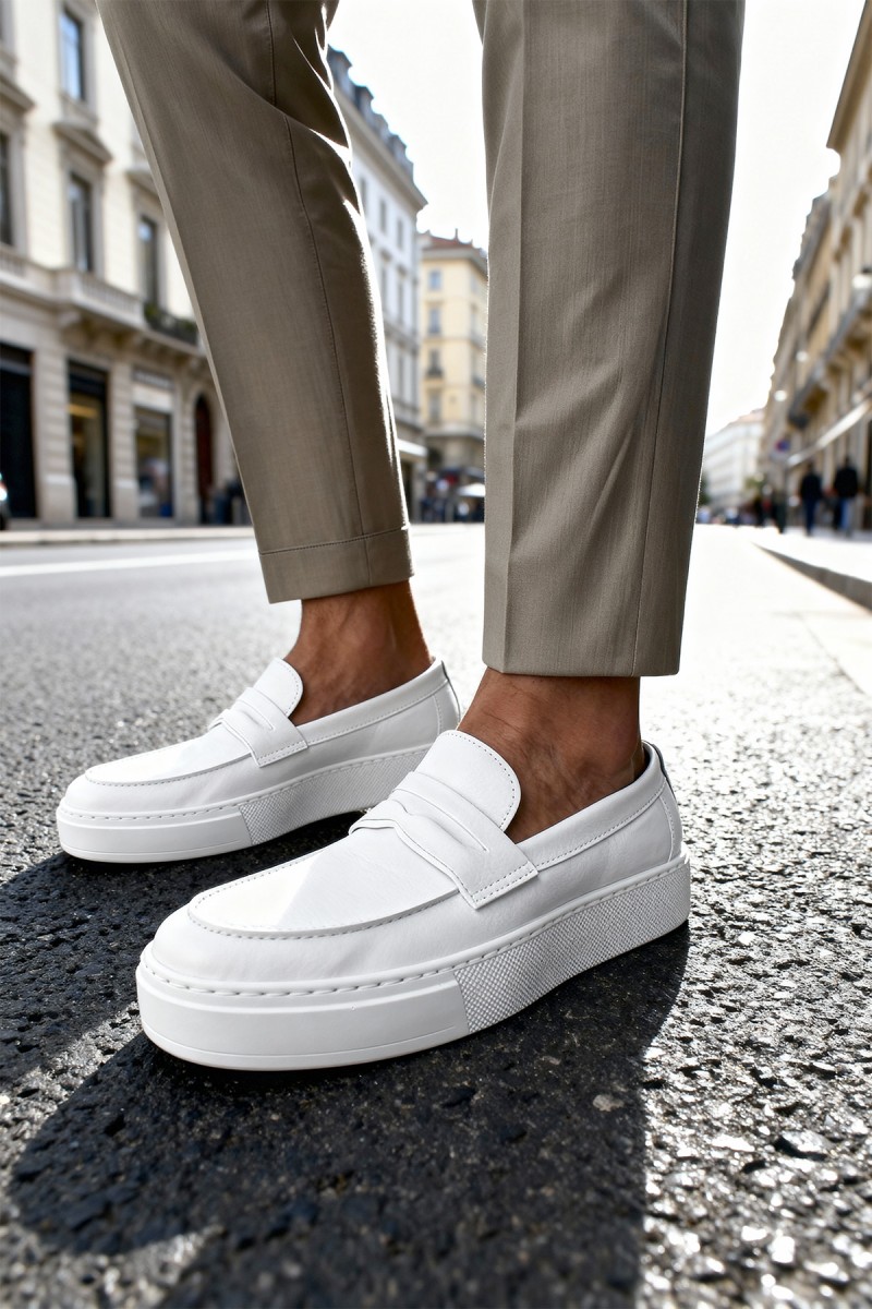 Mens Loafer - White - 400
