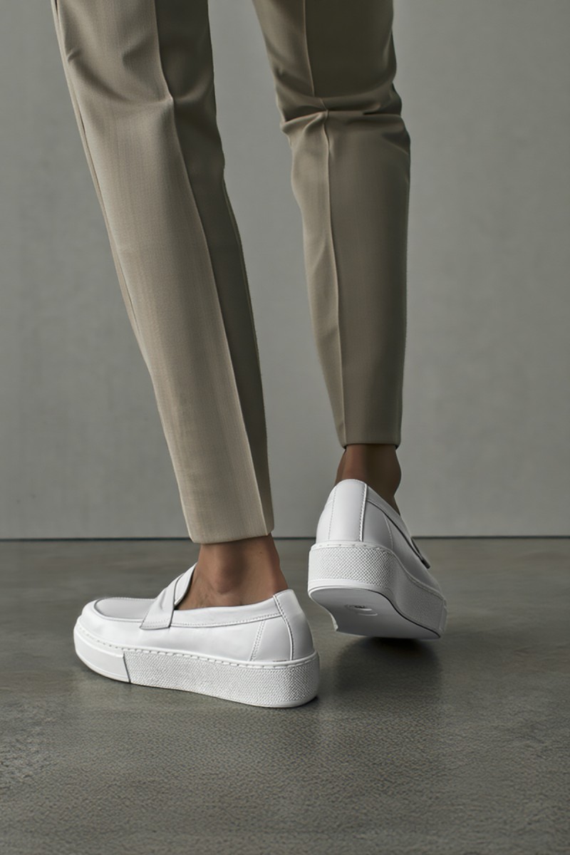 Erkek Mokasen - Beyaz - 400