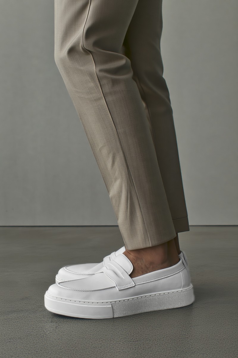 Erkek Mokasen - Beyaz - 400