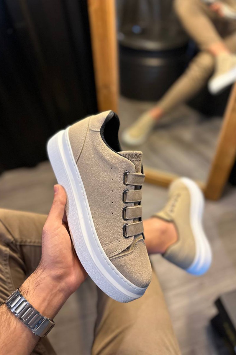 Mens Sneakers - Beige Suede - 521