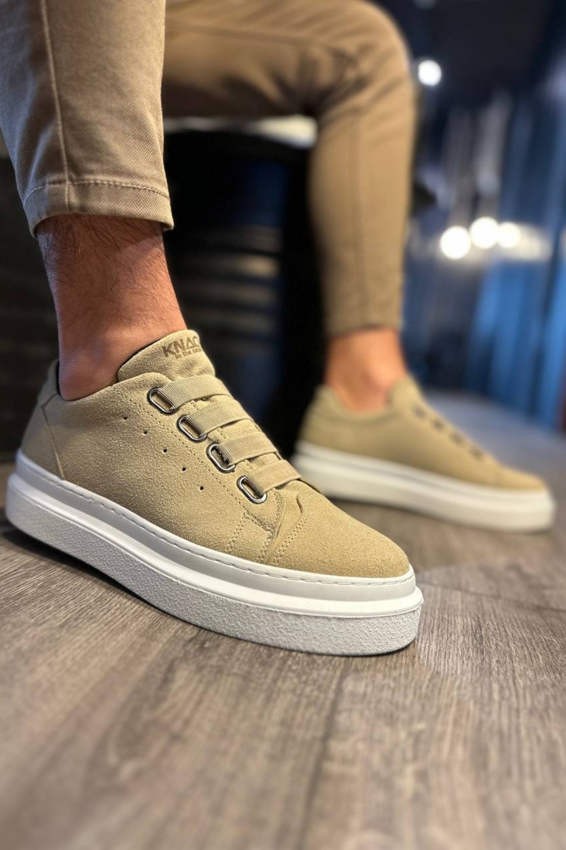 Mens Sneakers - Beige Suede - 521