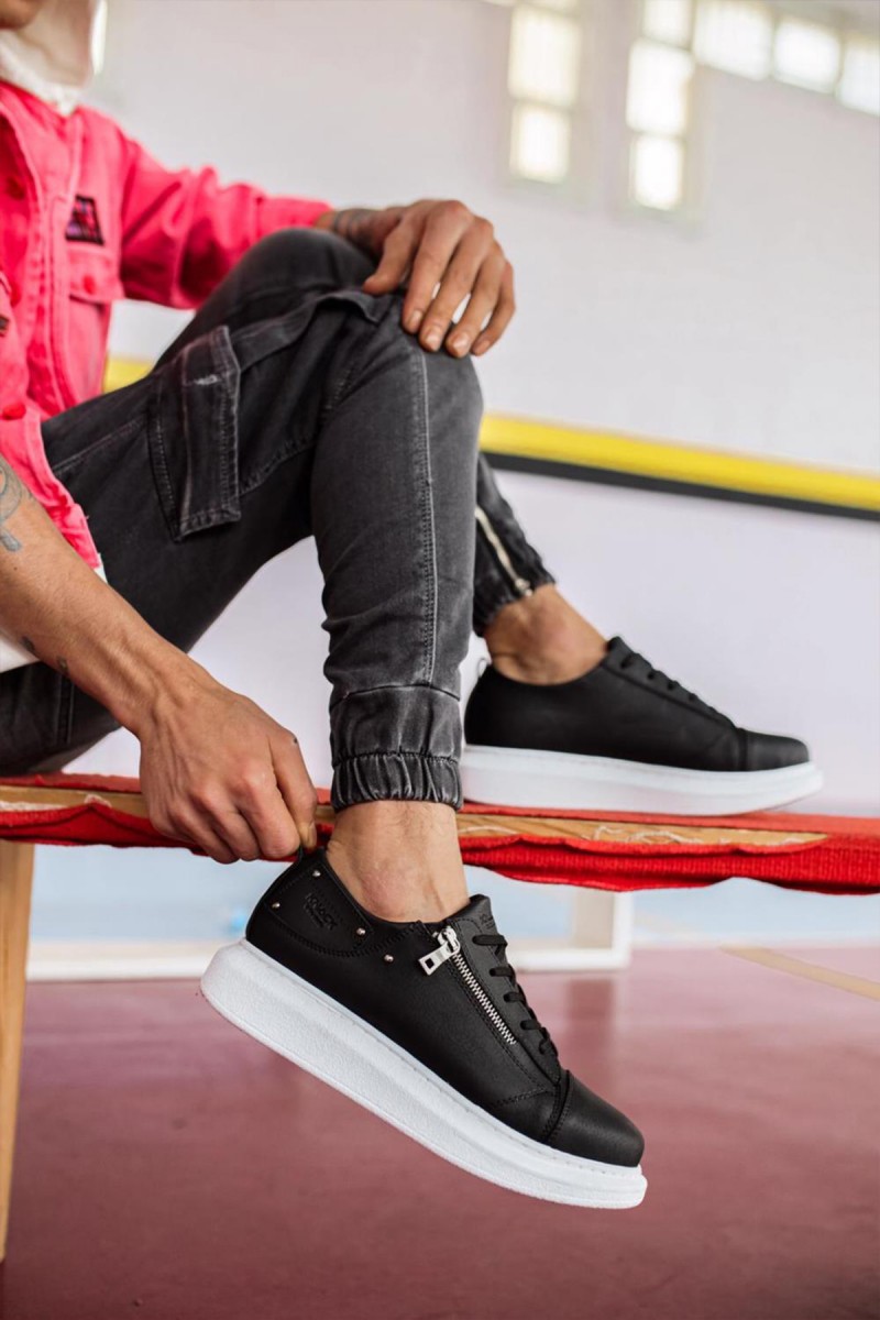 Erkek Sneaker - Siyah Beyaz - 555