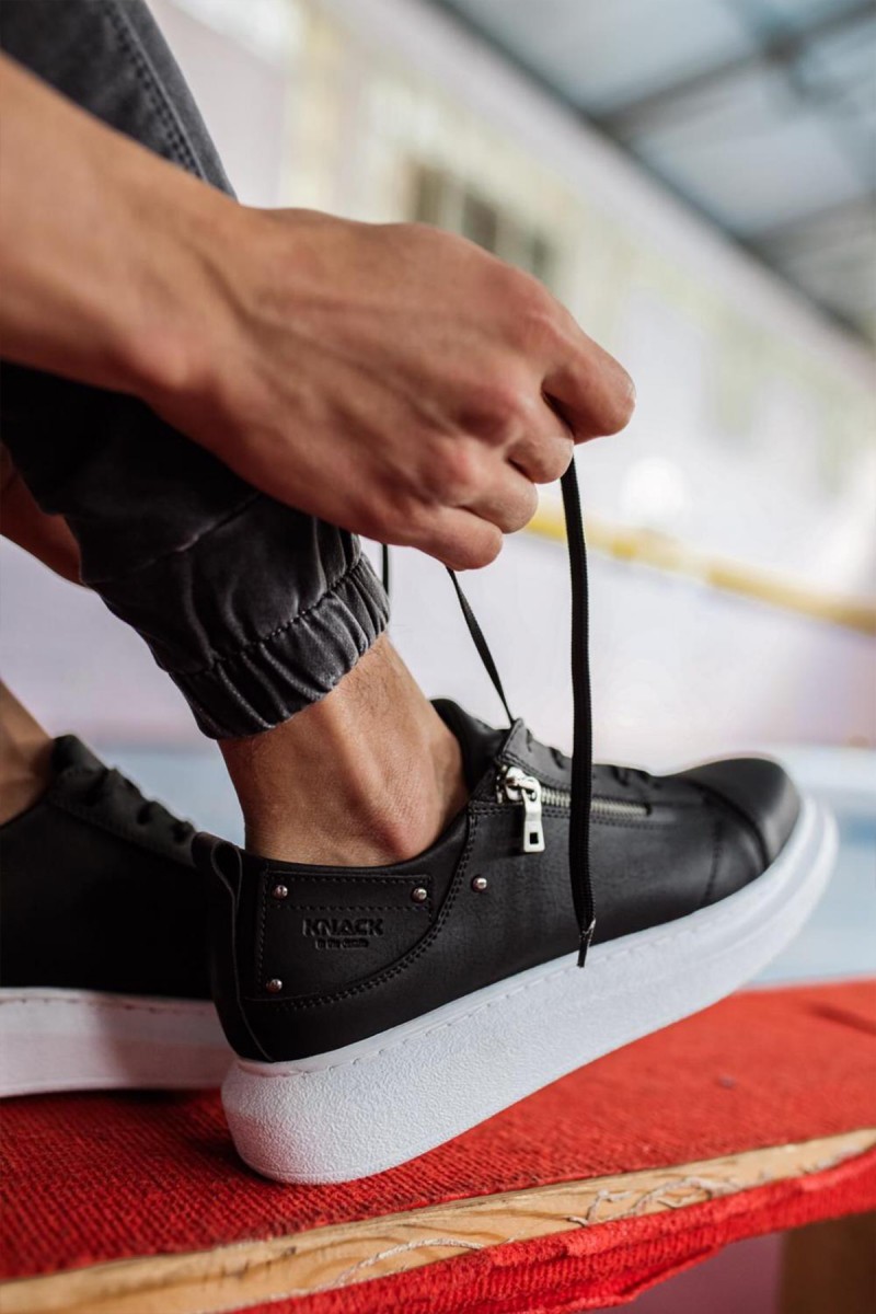 Erkek Sneaker - Siyah Beyaz - 555