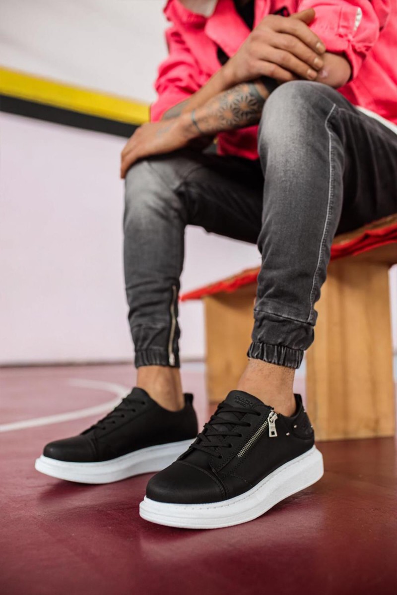 Erkek Sneaker - Siyah Beyaz - 555