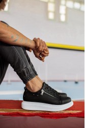 Erkek Sneaker - Siyah Beyaz - 555