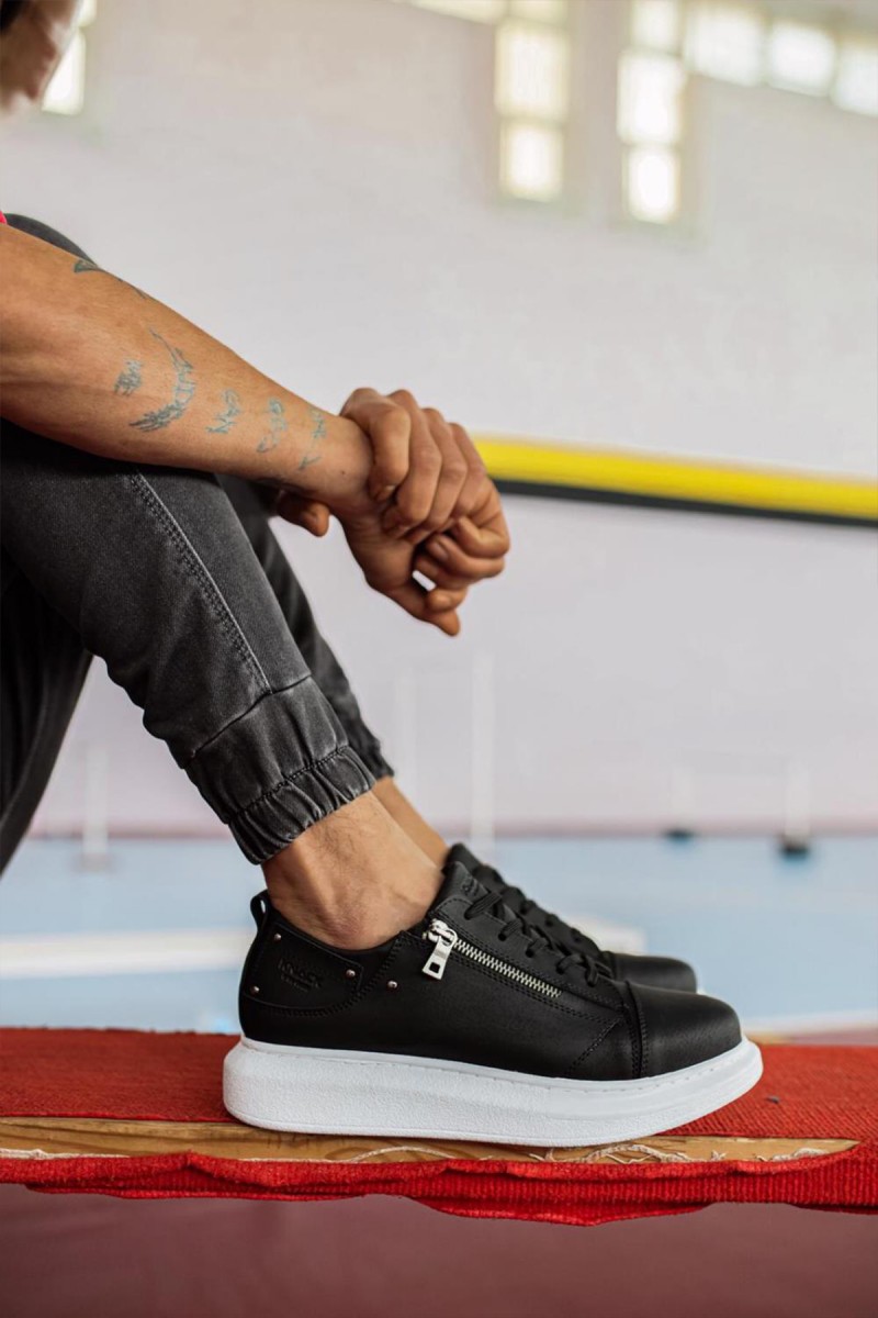 Mens Sneakers - Black White - 555