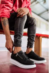 Erkek Sneaker - Siyah Beyaz - 555