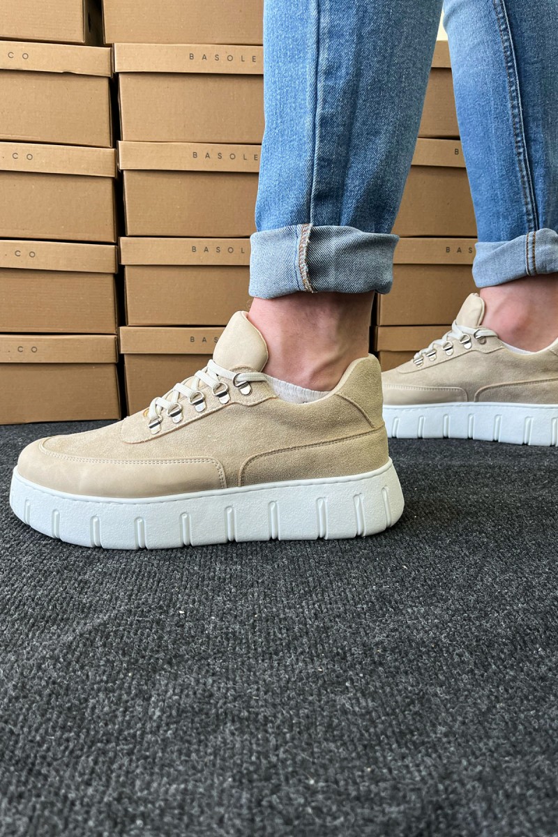 Erkek Sneaker - Bej Süet - 600