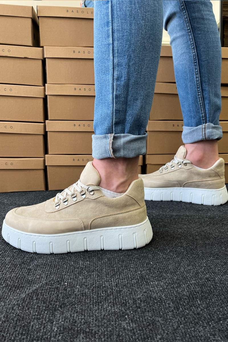 Erkek Sneaker - Bej Süet - 600