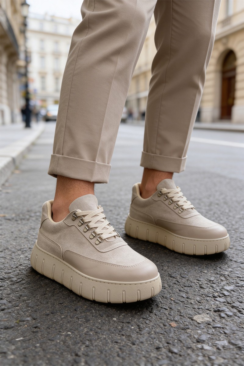 Mens Sneakers - Beige Suede 1 - 600