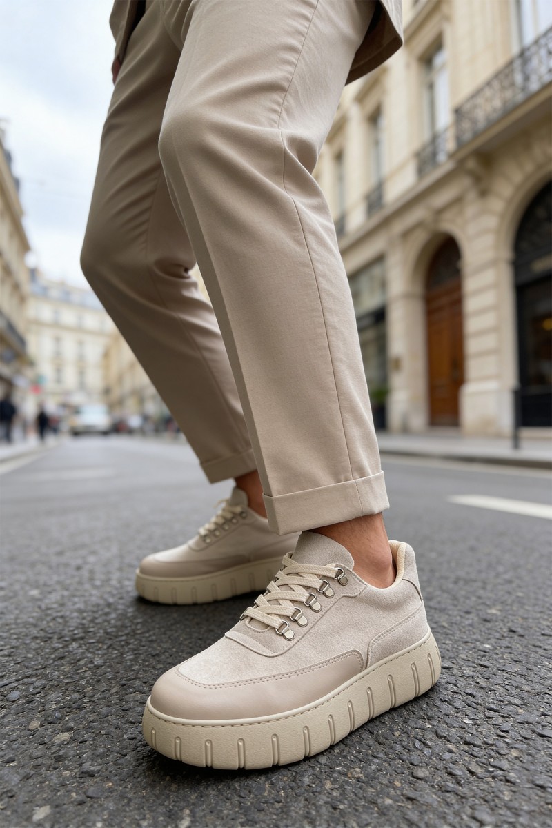 Mens Sneakers - Beige Suede 1 - 600