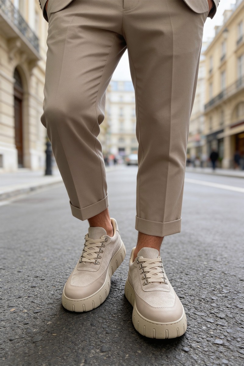 Mens Sneakers - Beige Suede 1 - 600