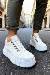 Mens Sneakers - White Suede - 600