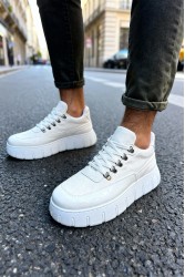 Mens Sneakers - White Suede - 600