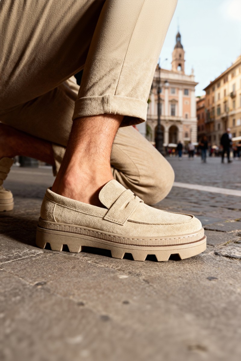 Erkek Makosen - Bej Süet - 779