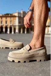 Erkek Makosen - Bej Süet - 779