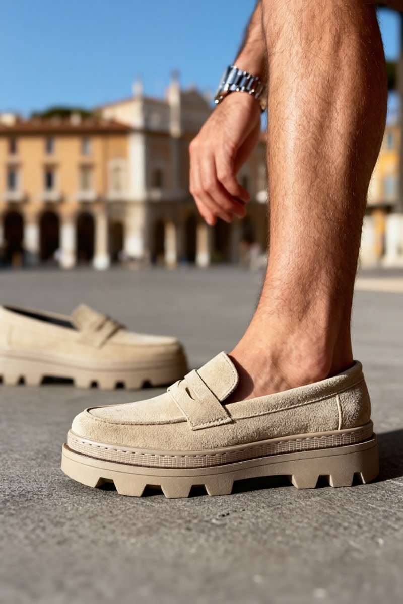 Erkek Makosen - Bej Süet - 779