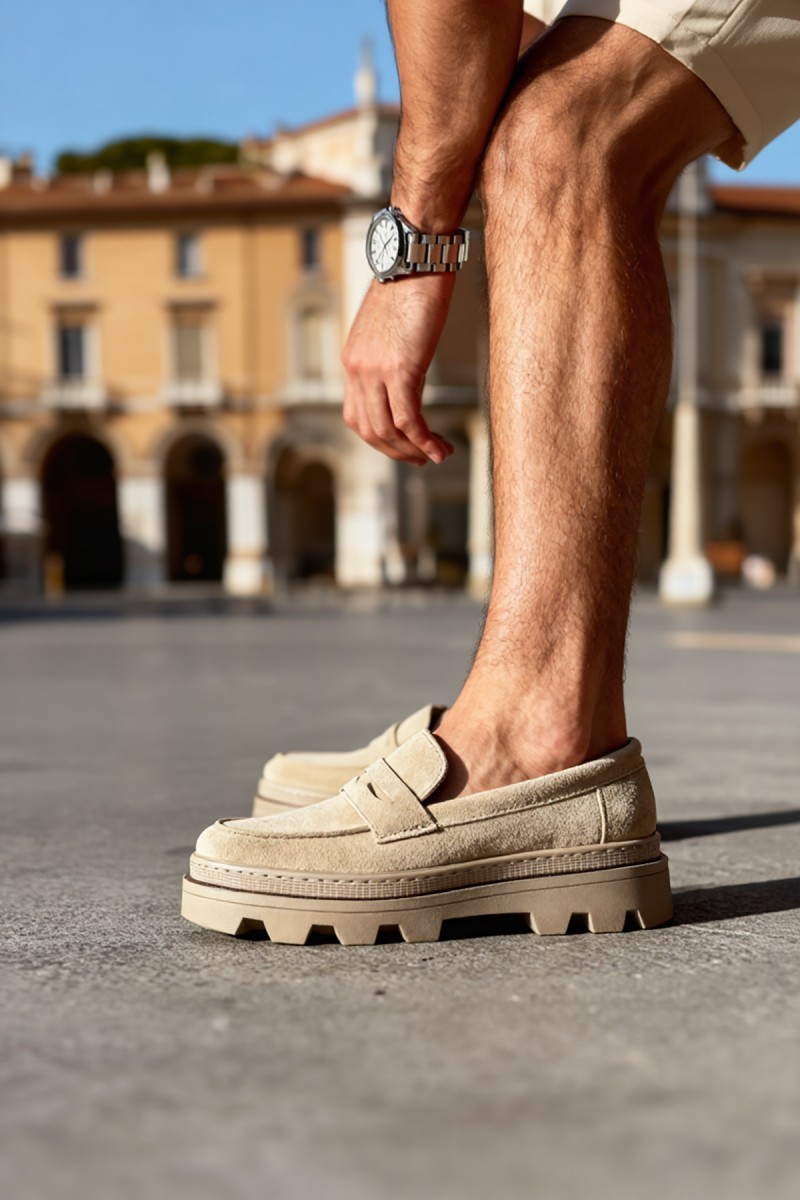 Erkek Makosen - Bej Süet - 779