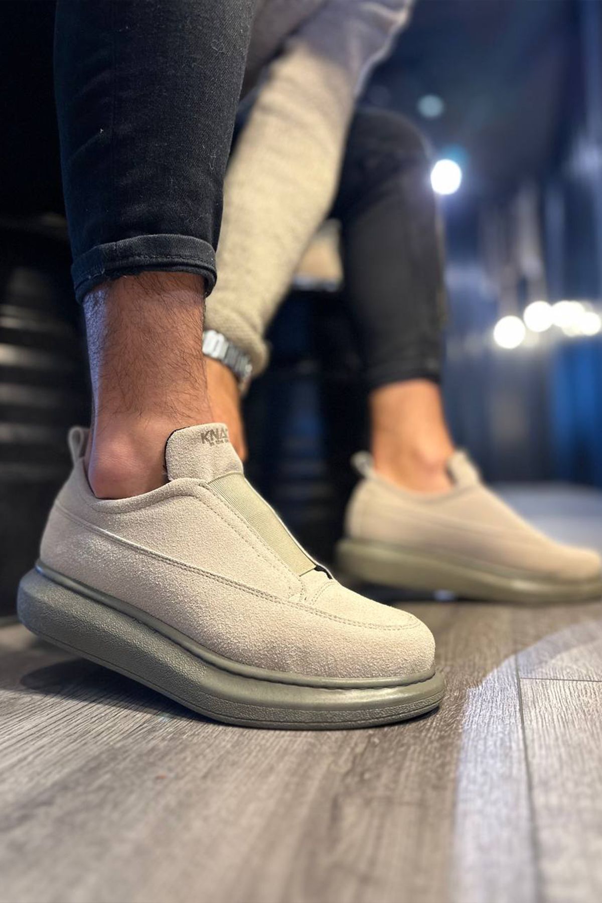 Erkek Sneaker - Bej Süet - 911