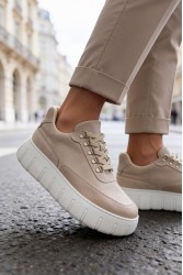 Mens Sneakers - Beige Suede - 600