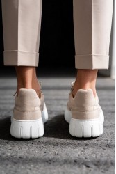 Mens Sneakers - Beige Suede - 600