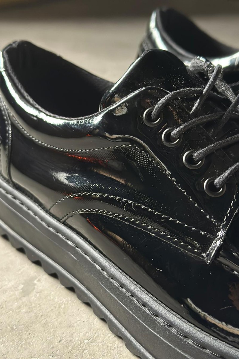 Erkek Günlük Ayakkabı - Siyah - Rugan - T12