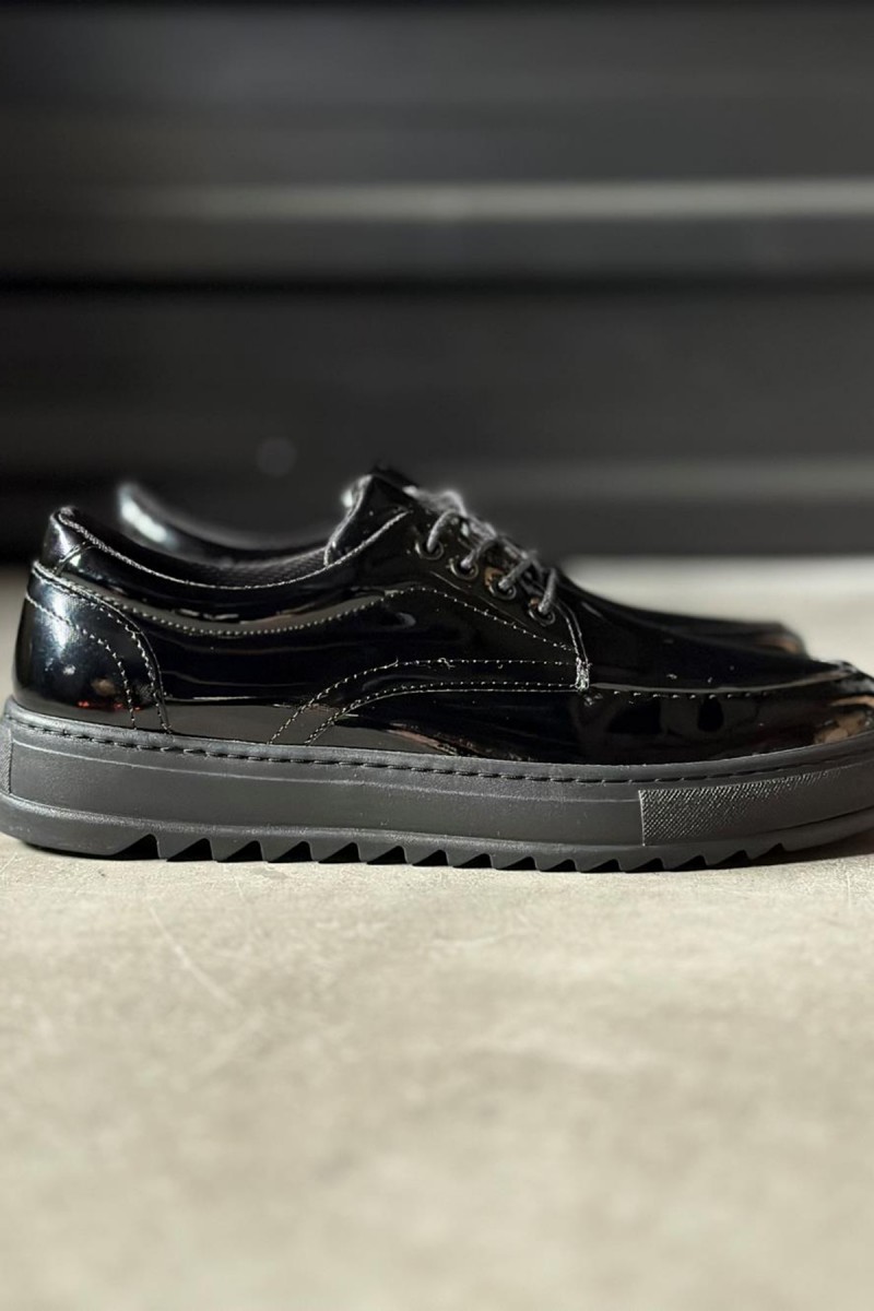 Erkek Günlük Ayakkabı - Siyah - Rugan - T12