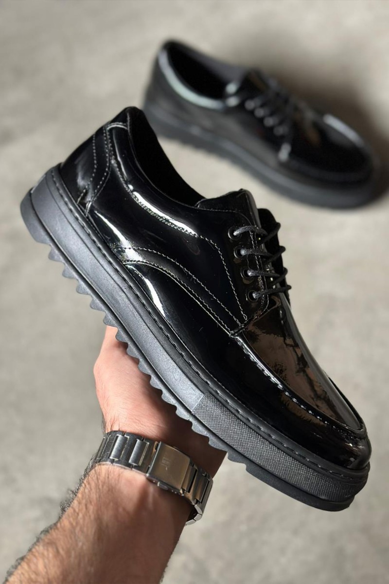 Erkek Günlük Ayakkabı - Siyah - Rugan - T12