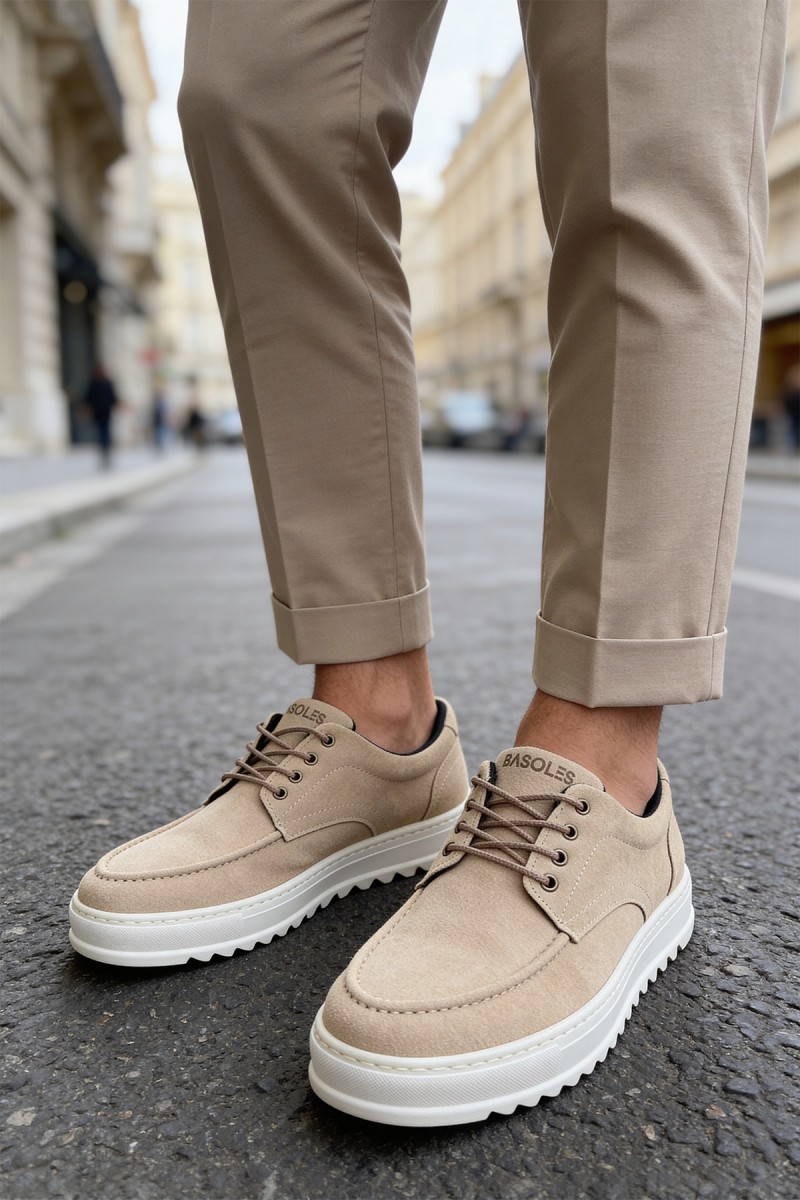 Mens Casual Shoes - Beige - T12