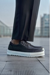 Mens Casual Shoes - Black White - T12