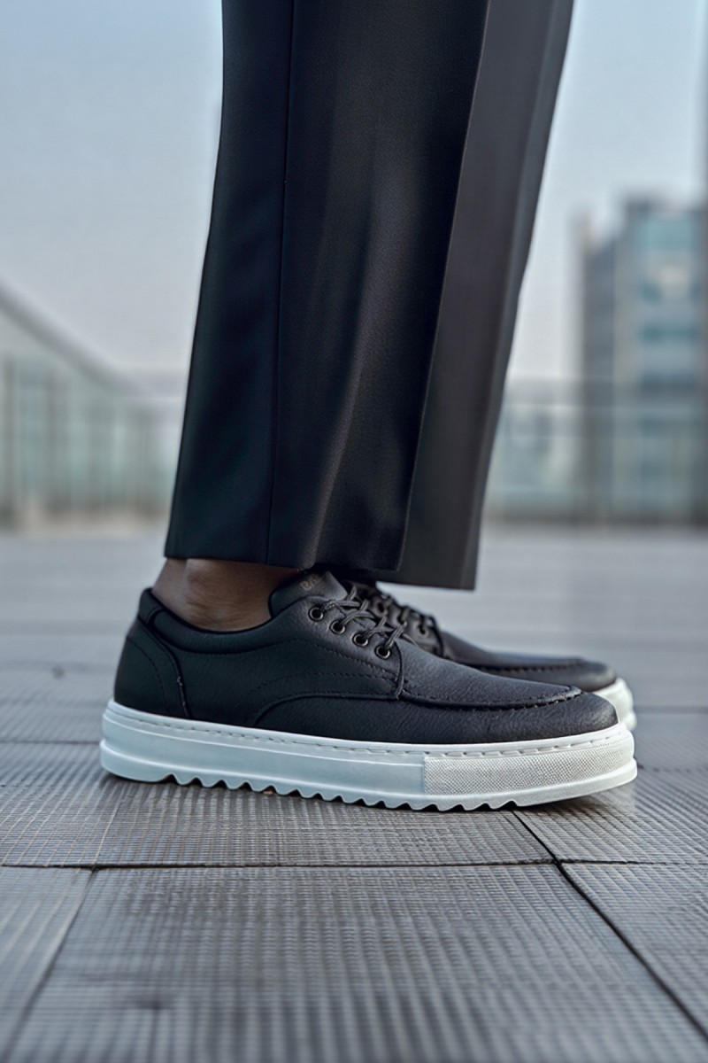 Mens Casual Shoes - Black White - T12