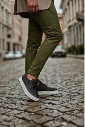 Mens Casual Shoes - Black White - T12