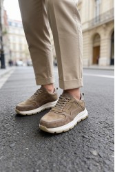 Erkek Hakiki Deri Sneaker - Kahverengi - 321 