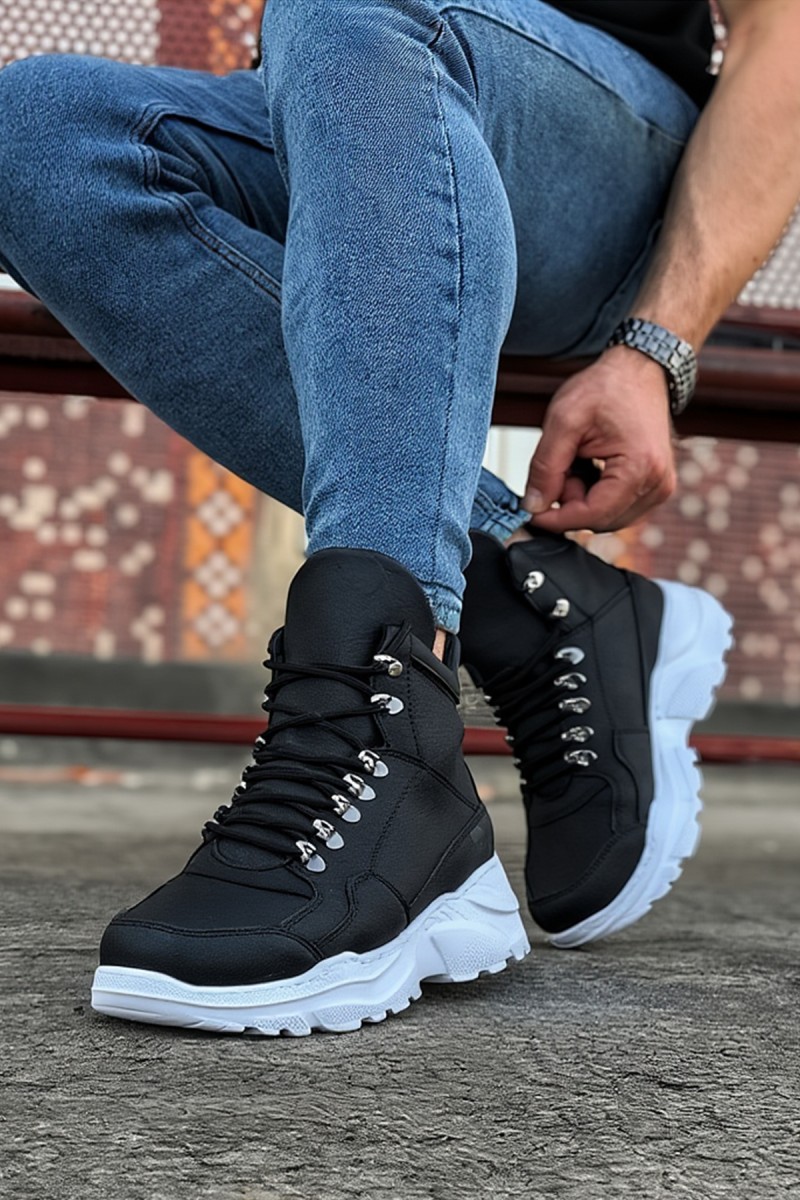 Erkek Spor Bot - Siyah Beyaz - 07