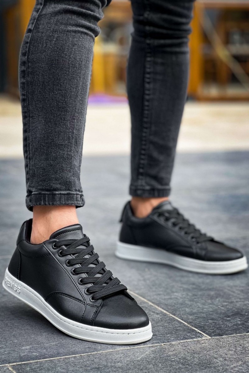Mens Sneakers - Black White - 611