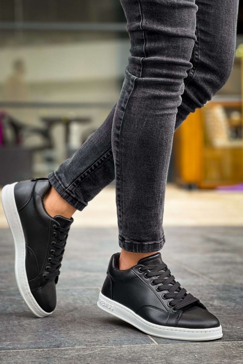 Mens Sneakers - Black White - 611