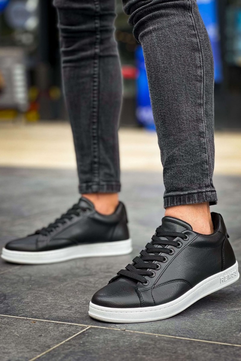 Mens Sneakers - Black White - 611