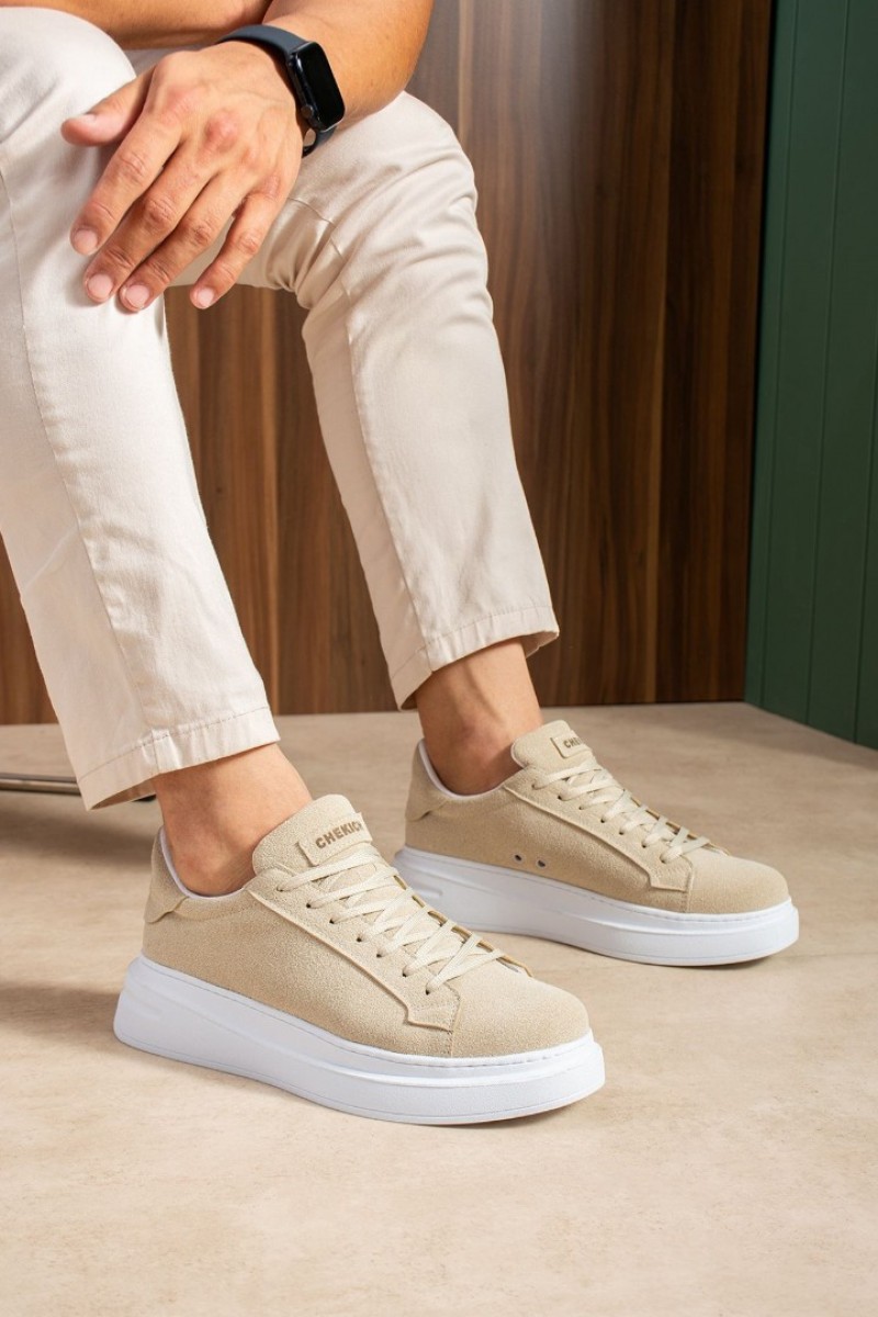 Erkek Sneaker - Bej Süet - 2623